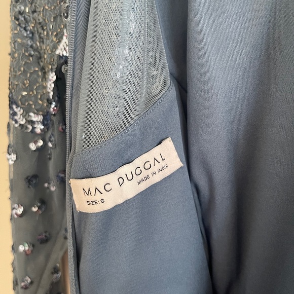 Mac Duggal 5572 Embellished Illusion Sleeve Midi Dress size 8 Christmas/New Year - Picture 5 of 5